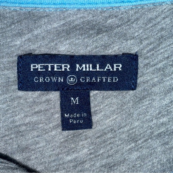 Peter Millar Ace Cotton-Modal Quarter-Zip Pullover Men’s Medium Blue Golf - Picture 11 of 16
